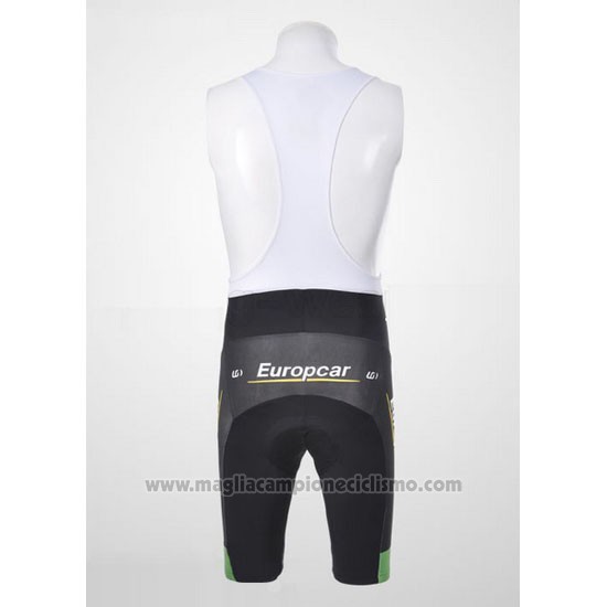 2011 Abbigliamento Ciclismo Europcar Verde Manica Corta e Salopette